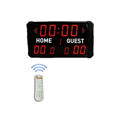 LED Digital Scoreboard Electronic Scoreboard, Remote Control Electronic Scoreboard Time Clock Portable Scoreboard Equipment for Ball Game Multifuntional and Easy To Operate(Scoreboardremote-1)