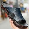 NANXIN&LOVE Mens Slide Sandals Open Toe Non-Slip Comfortable Slide Sandals Men Leather House Slippers Summer Lightweight view 2