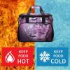Cooler Bag Insulated Lunch Bag with Side Pocket Purple Moon Large Grocery Bag Reusable Lunch Box for Camping Beach view 3