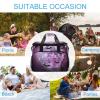 Cooler Bag Insulated Lunch Bag with Side Pocket Purple Moon Large Grocery Bag Reusable Lunch Box for Camping Beach view 4
