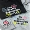 One Mental Breakdown Embroidery Sweatshirt,Funny Sarcastic Mental Health Apparel,Y2K Style Embroidered Crewneck,Gifts for Her view 3