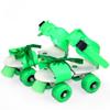 Castrap 1 Pair Training Roller Skate Kids Roller Skates Beginner Skating Shoe Double Row Roller Skate Adjustable Skate Shoe Portable Lace-Up No Shoe Removal, for Teenagers Girl & Boy (Green,26-32) view 1
