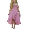 Mommy and Me Dress Mother and Daughter Matching Family Outfits Summer Mom and Girls Square Neck Maxi Dress (Girls, 7 Years, Solid Color Purple) view 2