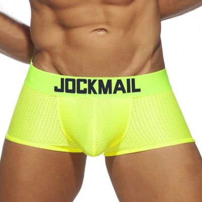 JOCKMAIL Mens Boxer Shorts Soft Mens Underwear Trunks Boxer Briefs Men Underpants (US, Alpha, Medium, Regular, Regular, Yellow)
