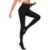 American Trends Womens Black Tights Semi Opaque Pantyhose Footed Black Stockings for Women Run Resistant Tights Hight Waist 80D Balck view 1