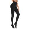 American Trends Womens Black Tights Semi Opaque Pantyhose Footed Black Stockings for Women Run Resistant Tights Hight Waist 80D Balck view 2