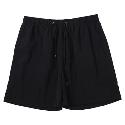 JEsilunmaMY Men's Solid Color Baggy Beach Shorts Quick Drying Summer Swim Trunks Loose Casual Swim Shorts with Mesh Liner (Black,X-Large)