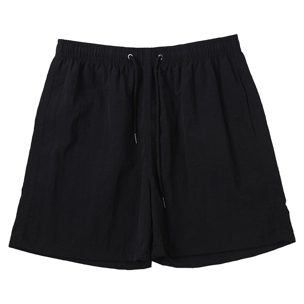 JEsilunmaMY Men's Solid Color Baggy Beach Shorts Quick Drying Summer Swim Trunks Loose Casual Swim Shorts with Mesh Liner (Black,X-Large)