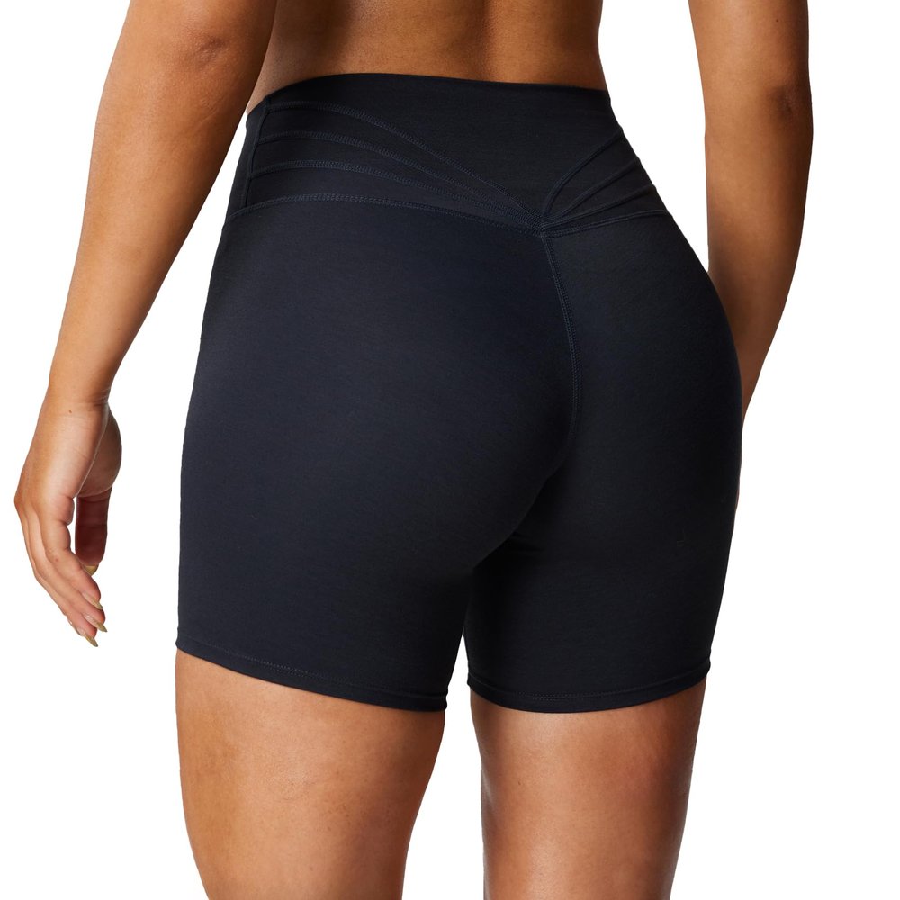 Aoxjox Trinity Workout Biker Shorts for Women Tummy Control High Waisted Exercise Athletic Gym Running Yoga Short 6" (Black Marl, Small)