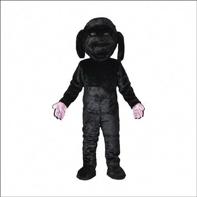 Black Dog Mascot Costume Adult Size for Men & Women with Built-in Fan Inside the Head