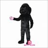 Black Dog Mascot Costume Adult Size for Men & Women with Built-in Fan Inside the Head view 2