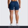 Aoxjox Trinity Workout Biker Shorts for Women Tummy Control High Waisted Exercise Athletic Gym Running Yoga Short 6" (Dark Blue Marl, X-Large) view 3