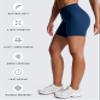 Aoxjox Trinity Workout Biker Shorts for Women Tummy Control High Waisted Exercise Athletic Gym Running Yoga Short 6" (Dark Blue Marl, X-Large) view 4