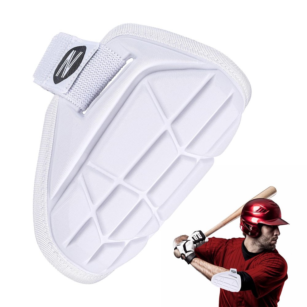 NURIBASE Elbow Guard Baseball, Batters Elbow Guard for Youth and Adult, ElbowPads for Baseball, Softball - White Youth