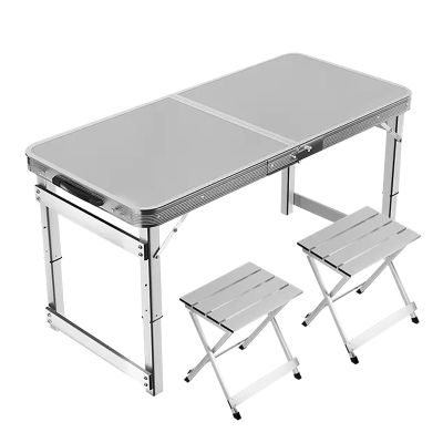 WRYsqbhjyb Folding Camp Table, 47.2''L X23.6''W with Adjustable Height Legs, Indoor Outdoor Portable Aluminum Dining Table for Camping Picnic, BBQ, Beach (Color : D)