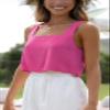 Allimy Women's Summer Shirts 2025 Thick Shoulder Straps Crop Tops Square Neck Tank Tops Hot Pink XS view 4