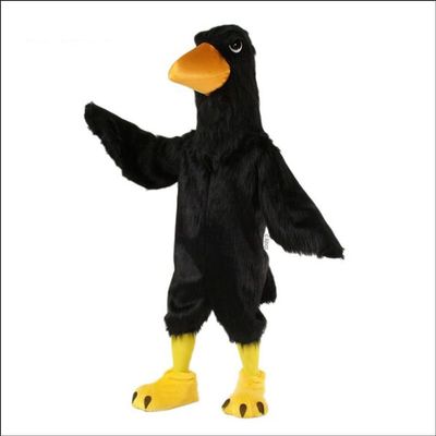 Eamior Black Raven Mascot Costume Adult Size for Men & Women with Built-in Fan Inside the Head