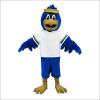 Blue Falcon Mascot Costume in White Shirt Adult Size for Men & Women with Built-in Fan Inside the Head view 1