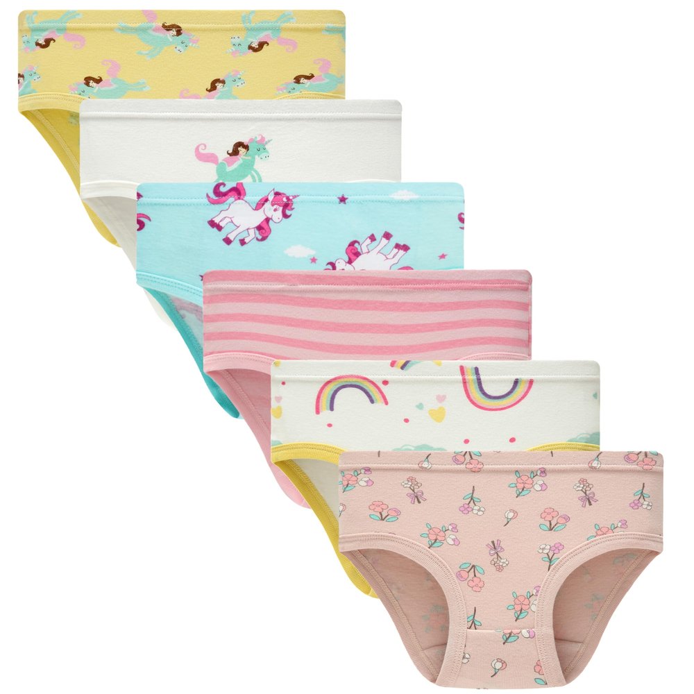 Boboking Soft Girls Briefs Little Kids Rainbow Underwear Toddler Undies 12yrs