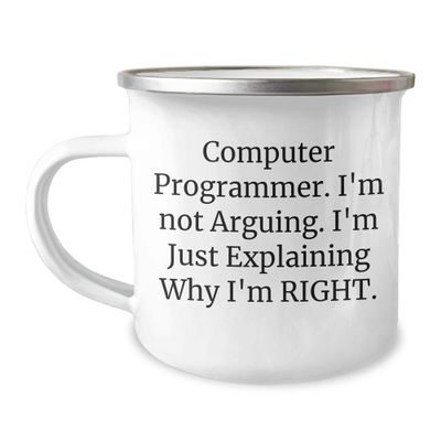Funny Computer Programmer Camping Mug | Unique Mother's Day Sarcastic Gifts for Computer Programmers from Husband