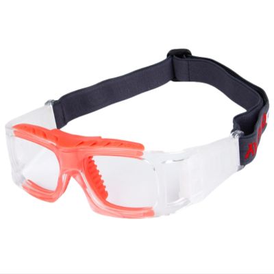 WIVKS Sports Glasses, Anti-Fog Basketball Soccer Racketball Dribble Goggles for Adults Youth Eye Safety Protective Eyewear (Transparency Red), Large