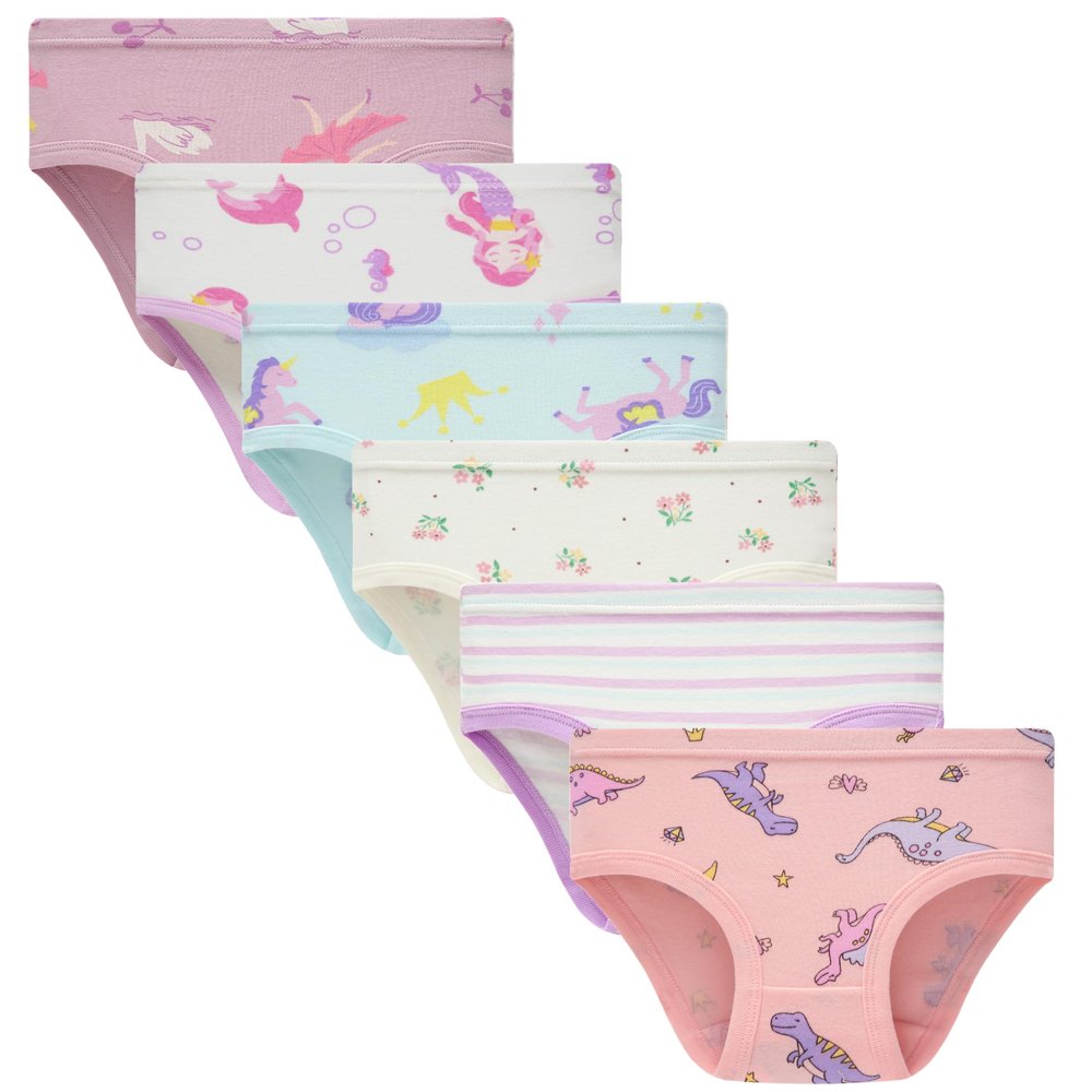 Boboking Soft Girls Briefs Little Kids Cotton Underwear Toddler Girl Undies 12yrs White Purple