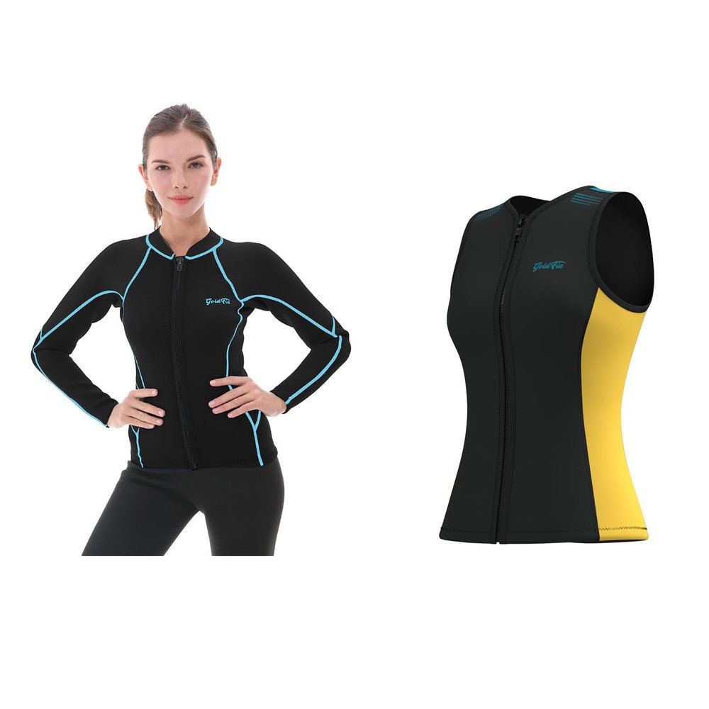 GoldFin Womens Wetsuit 2mm Long Sleeve Jacket X-Large & Sleeveless Vest X-Large