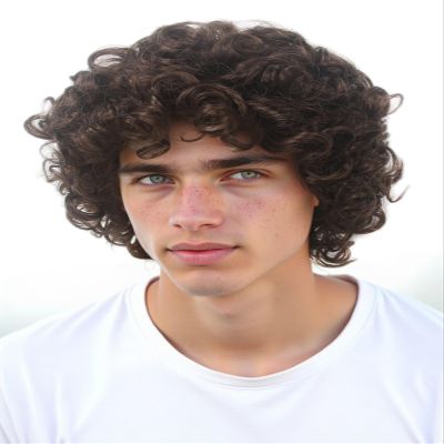 STfantasy Short Curly Afro Wig for Men Mens Synthetic Hair Wigs for Male Man Daily Cosplay Costume Anime Party (Brown)