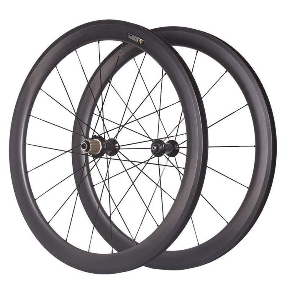 700C Road Bikes Wheels Carbon Fiber C/V Brake Quick Release Front and Rear Wheelset Hight 50mm 8/9/10/11/12 Speed Cassette Freewheel 16/21 Holes Ultralight