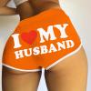 2024 I Love My Husband Booty Shorts Womens Sexy 3" Elastic High Waist Yoga Biker Shorts Soft Spandex Dance Sport Workout Hot Pants Butt Lifting Leggings Funny Casual Athletic Bottoms view 2