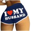 2024 I Love My Husband Booty Shorts Womens Sexy 3" Elastic High Waist Yoga Biker Shorts Soft Spandex Dance Sport Workout Hot Pants Butt Lifting Leggings Funny Casual Athletic Bottoms view 1