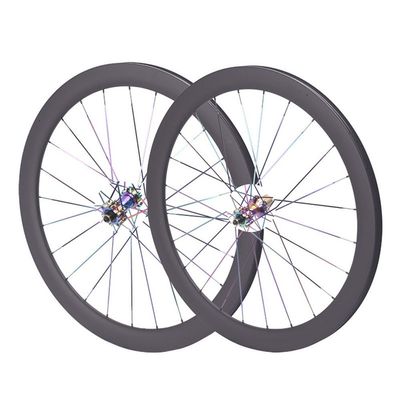 700C Road Bikes Wheels Carbon Fiber Disc Brake Quick Release Front and Rear Wheelset Hight 50mm 8/9/10/11 Speed Cassette Freewheel 24 Holes