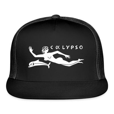 Spreadshirt RV Calypso, Jacques Yves Cousteau Trucker Hat, One Size, Black/Black