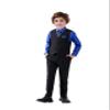 Boy's 5-Piece Suit, Boys' Formal Suits Set with Vest Pants and Tie, Boys Formal Dresswear Vest Sets, Toddler Boy Vest Set Royal Blue Shirt Size 8 view 1
