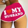 2024 I Love My Husband Booty Shorts Womens Sexy 3" Elastic High Waist Yoga Biker Shorts Soft Spandex Dance Sport Workout Hot Pants Butt Lifting Leggings Funny Casual Athletic Bottoms view 2