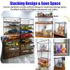 Vibeo Alloy Frame Storage Boxes with Wood Grain Base, Stackable Clear Acrylic Countertop Dustproof Display Cases, Car Models Collectibles Showcase (Size : W20xd25xh25cm/8x10x10) view 3