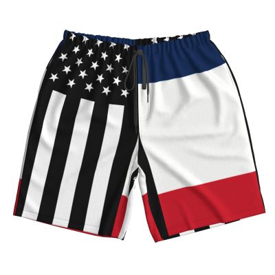 America France French Flag Men's Swim Trunks Bathing Mesh Lining Suit Swimsuits Beach Shorts with Pockets Xx-Large