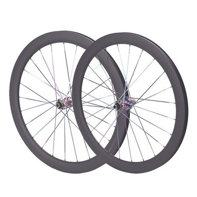 700C Road Bikes Wheels Carbon Fiber Center Lock Disc Brake Quick Release Front and Rear Wheelset Hight 50mm 8/9/10/11 Speed Cassette Freewheel 24 Holes
