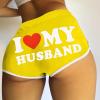 2024 I Love My Husband Booty Shorts Womens Sexy 3" Elastic High Waist Yoga Biker Shorts Soft Spandex Dance Sport Workout Hot Pants Butt Lifting Leggings Funny Casual Athletic Bottoms view 2