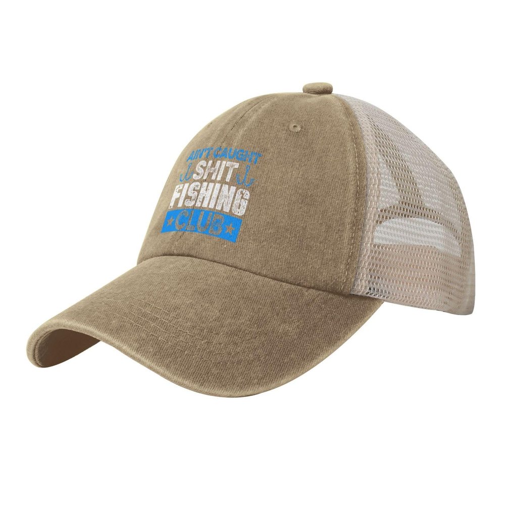Ain't Caught Shit Fishing Club Baseball Cap Women Men Mesh Back Hats Vintage Cowboy Hat Dad Caps