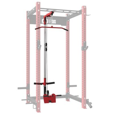 FAGUS H LAT Pull Down Attachment for 3"x3" Power Cage, 2000lbs Multi-Function Power Rack, Commercial Squat Rack for Home Gym Free Weight with Attachment Set, Red