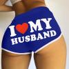2024 I Love My Husband Booty Shorts Womens Sexy 3" Elastic High Waist Yoga Biker Shorts Soft Spandex Dance Sport Workout Hot Pants Butt Lifting Leggings Funny Casual Athletic Bottoms view 2