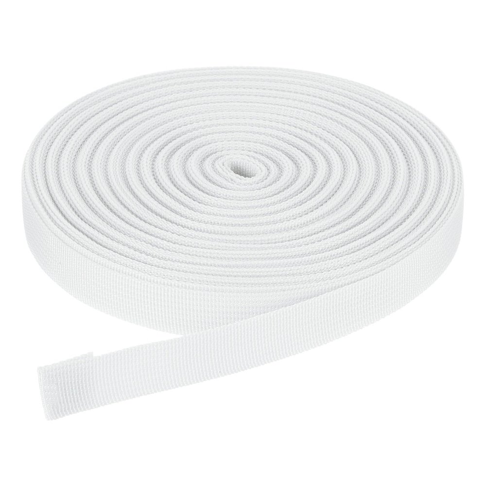 DMiotech 50 Yard x 3/4 inch Width Nylon Webbing Strap Poly Flat Webbing Strapping for DIY Craft Backpack Strapping, Sewing, Outdoor Gear Repair, White