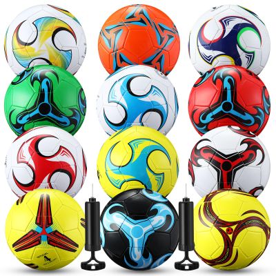 Lunmon 12 Pcs Bulk Soccer Balls with 2 Pump Official Size Deflated Soccer Ball Football for Indoor Outdoor Game Sports Training Adult Players Birthday Gift(Size 4,Classic 1)