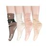 Benefeet Sox Loose Sheer Lace Ankle Socks White Black Dress Tulle Socks Sexy See Through Embroidery Little Daisy Mesh Sock for Women Transparent Pretty Sock, 4 Pairs view 1