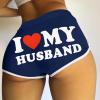 2024 I Love My Husband Booty Shorts Womens Sexy 3" Elastic High Waist Yoga Biker Shorts Soft Spandex Dance Sport Workout Hot Pants Butt Lifting Leggings Funny Casual Athletic Bottoms view 2