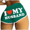 2024 I Love My Husband Booty Shorts Womens Sexy 3" Elastic High Waist Yoga Biker Shorts Soft Spandex Dance Sport Workout Hot Pants Butt Lifting Leggings Funny Casual Athletic Bottoms view 1