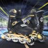 MammyGol Inline Skates for Boys and Girls Youth, 4 Size Adjustable Roller Skates with PU Flashing Wheels, Aggressive Inline Skates High Performance for Kids Age 6-12, Gold Black view 2