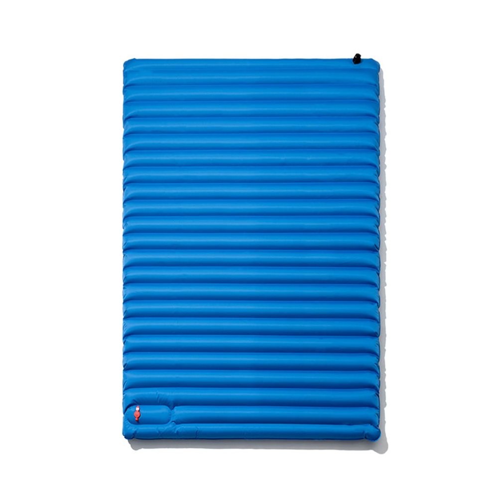Camping Air Sleeping Pad Mat - Foot Press Inflatable Lightweight Camping Inflatable Mattress Foot Pump Inflatable Camping Mat 3.5" Thick Camp Air Mat for Backpacking Traveling Hiking ,Double, Blue