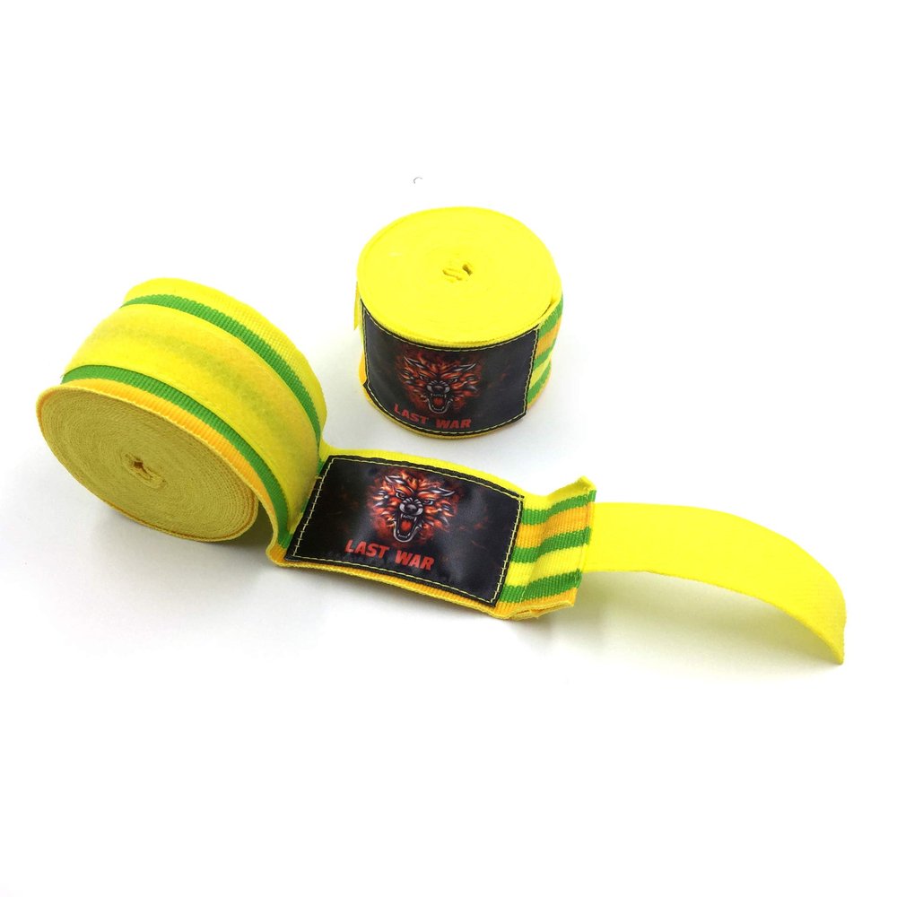 Amor est vitae essentia Muay Thai Hand Wraps Boxing Gloves Martial Arts Wraps MMA Kickboxing Inner Gloves for Hand Protection Unisex (Tricolor Stripes, Green, 5m/Professional)